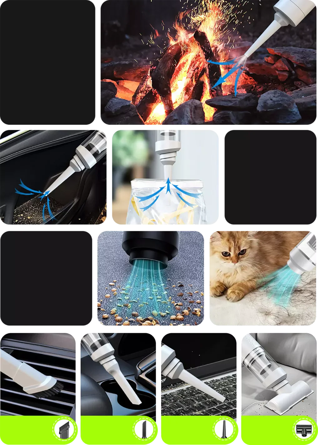 Aspirateur à main sans fil puisance toute-en-un B