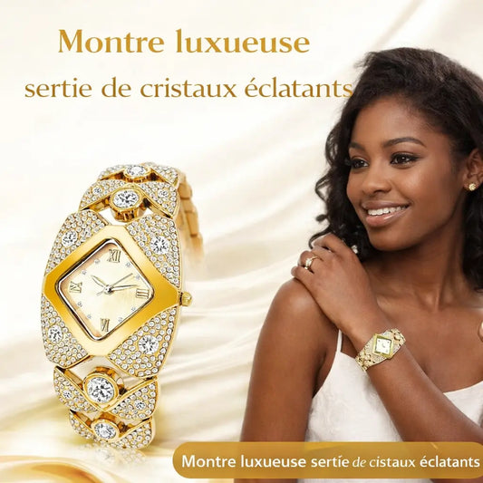 Montre à quartz pour femme au design rétro