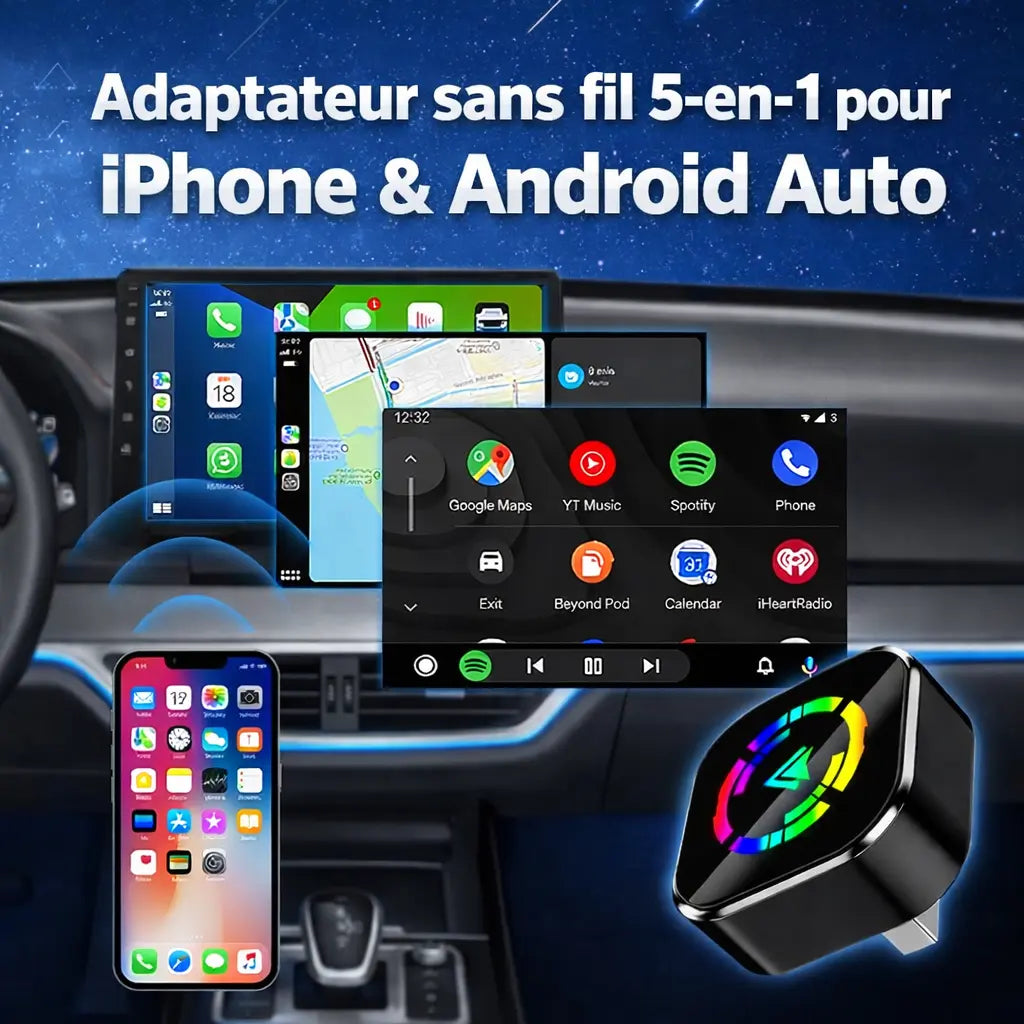 Adaptateur sans fil "Original"  5-en-1 pour iPhone & Android AutoG