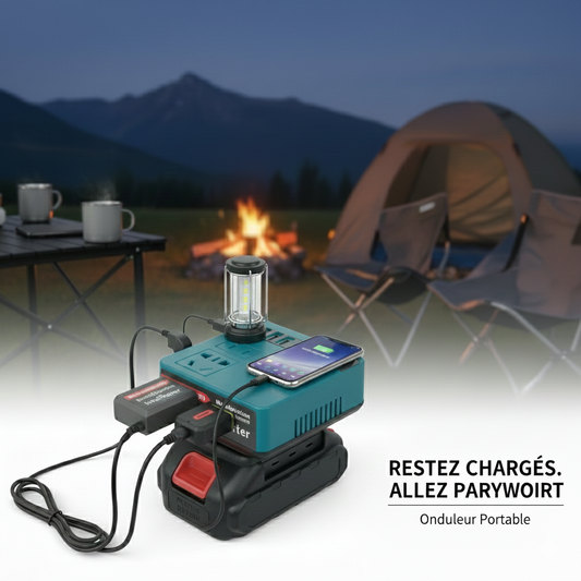 Alimentation portable 8-en-1  avec batterie et chargeur